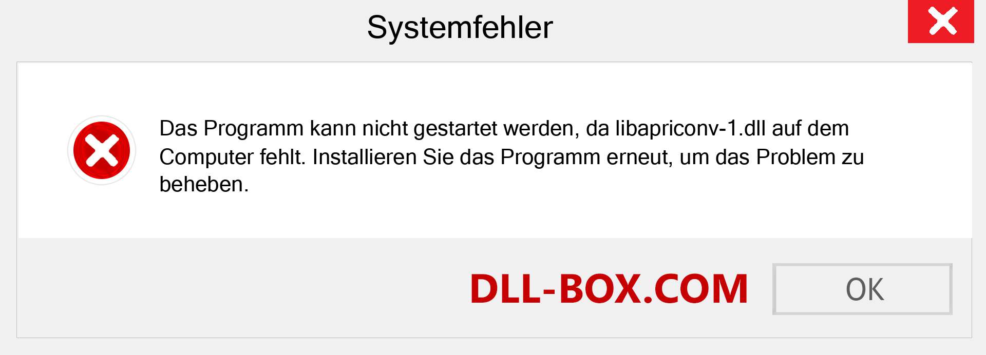 libapriconv-1.dll-Datei fehlt?. Download für Windows 7, 8, 10 - Fix libapriconv-1 dll Missing Error unter Windows, Fotos, Bildern