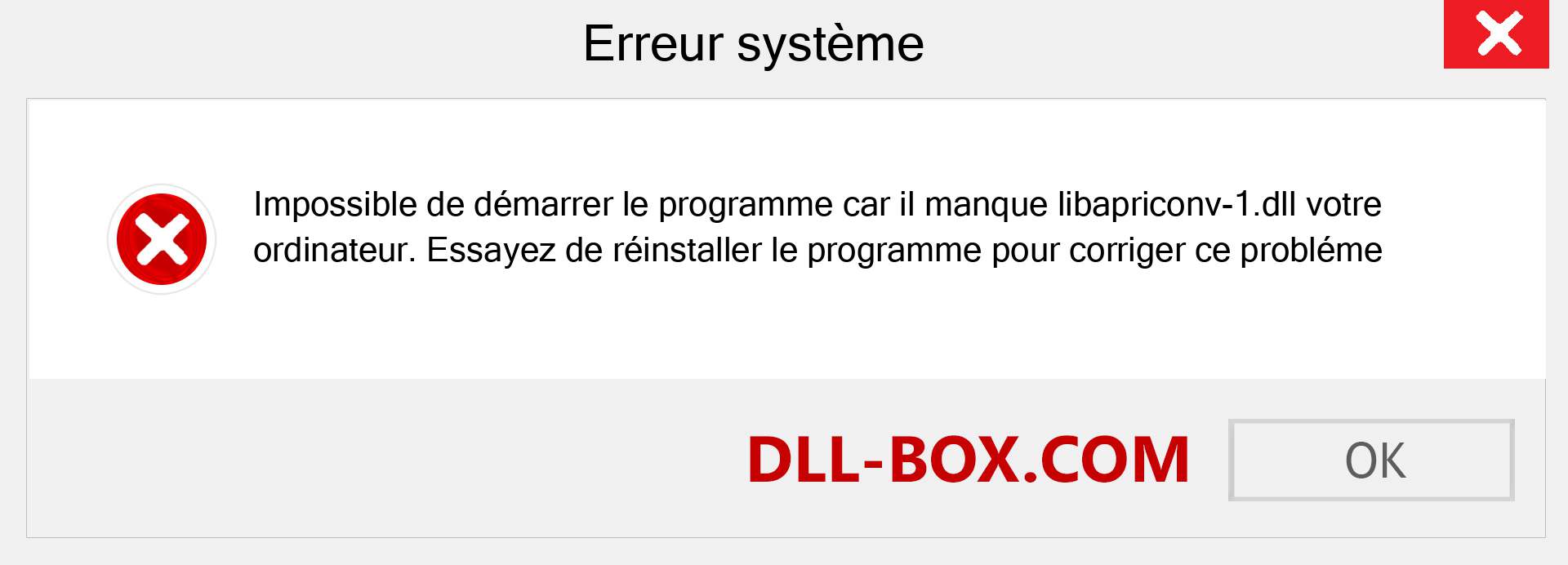 Le fichier libapriconv-1.dll est manquant ?. Télécharger pour Windows 7, 8, 10 - Correction de l'erreur manquante libapriconv-1 dll sur Windows, photos, images